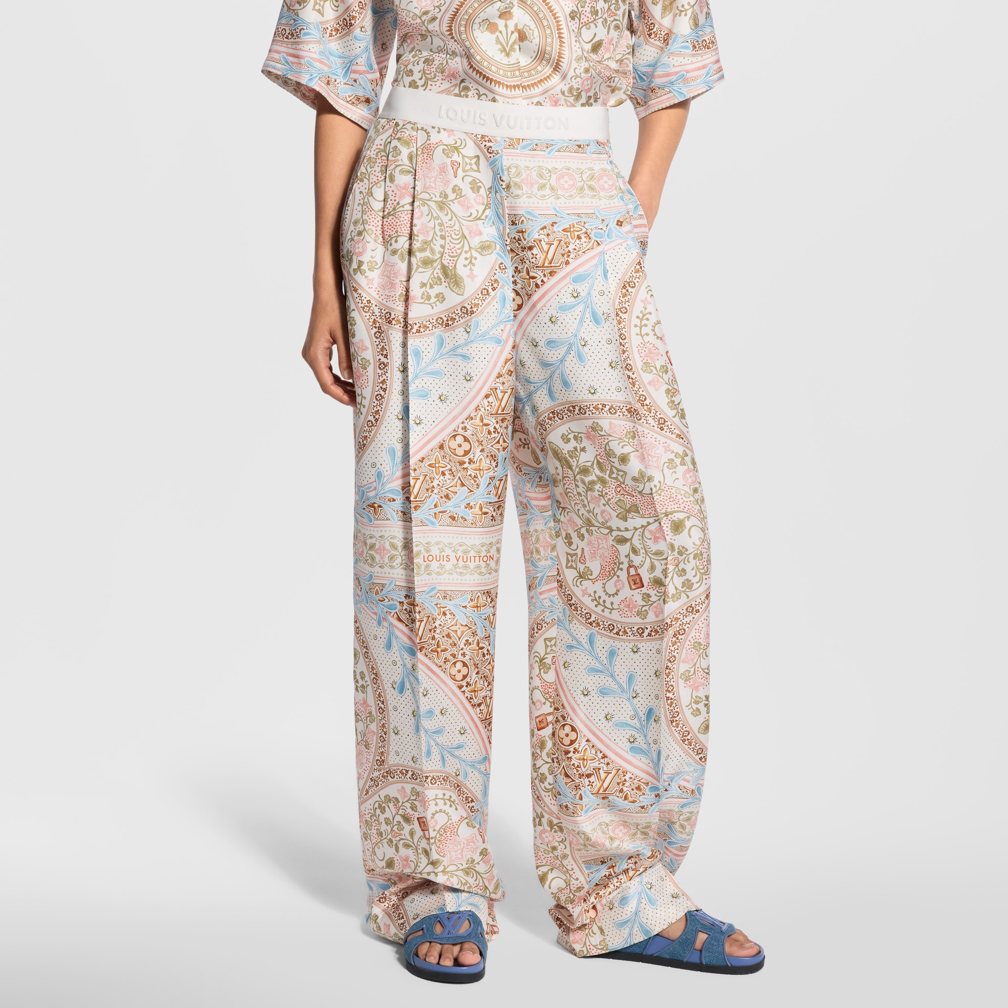 Flower Foulard Wide-Cut Pants - Ready-to-Wear | LOUIS VUITTON